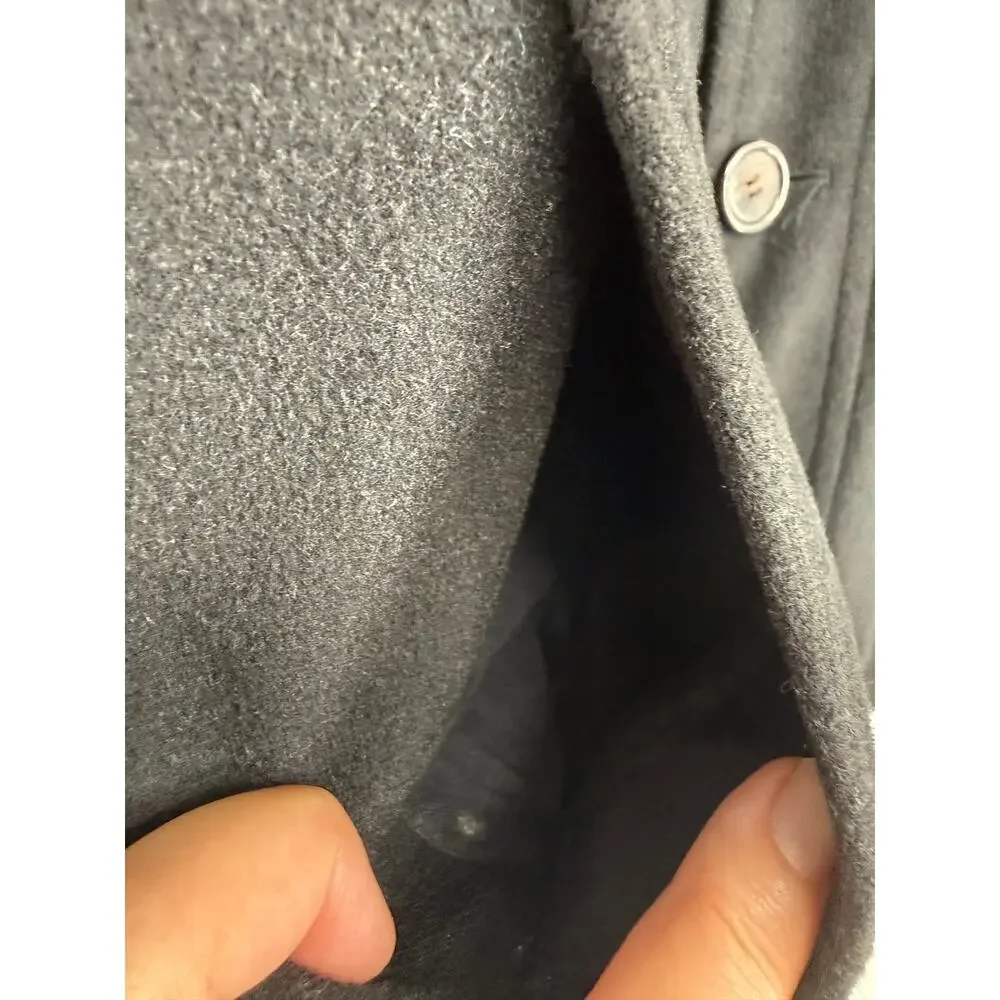 Lauren Ralph Lauren Green Label Wool Overcoat SZ L Black 100% Wool Classic